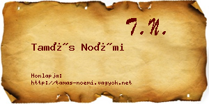 Tamás Noémi névjegykártya